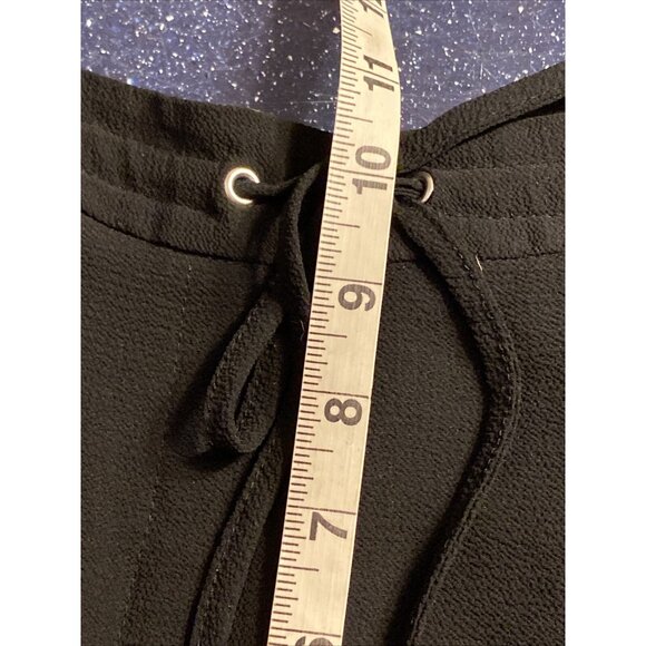 Zara Jogger Tuxedo Stripe Black Elastic Waist Semi Sheer Drawstring Wms Sz M - Picture 10 of 11